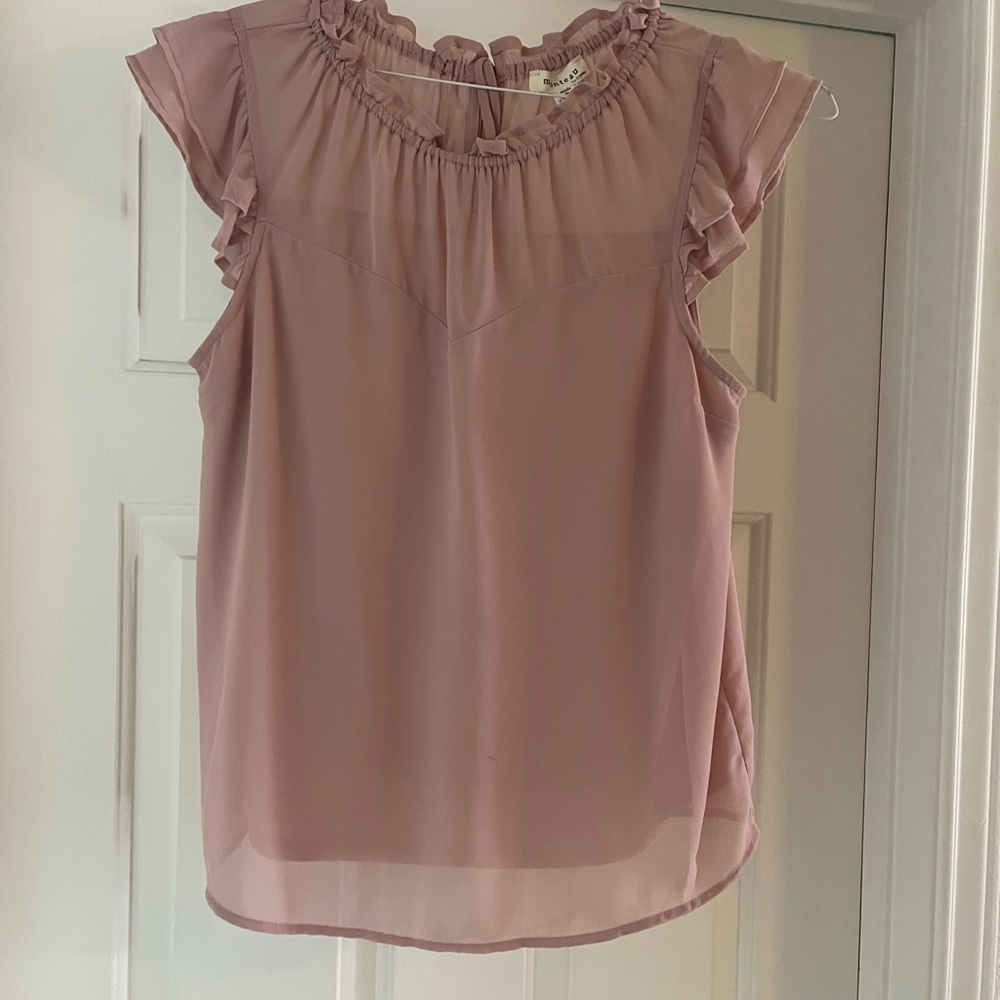 Ruffled Pink Sleeveless Top